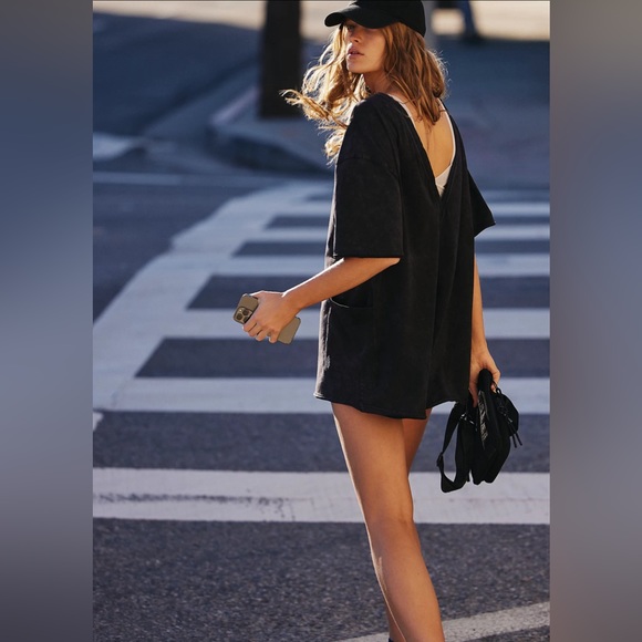 Free People Hot Shot Tee Romper - Picture 3 of 5